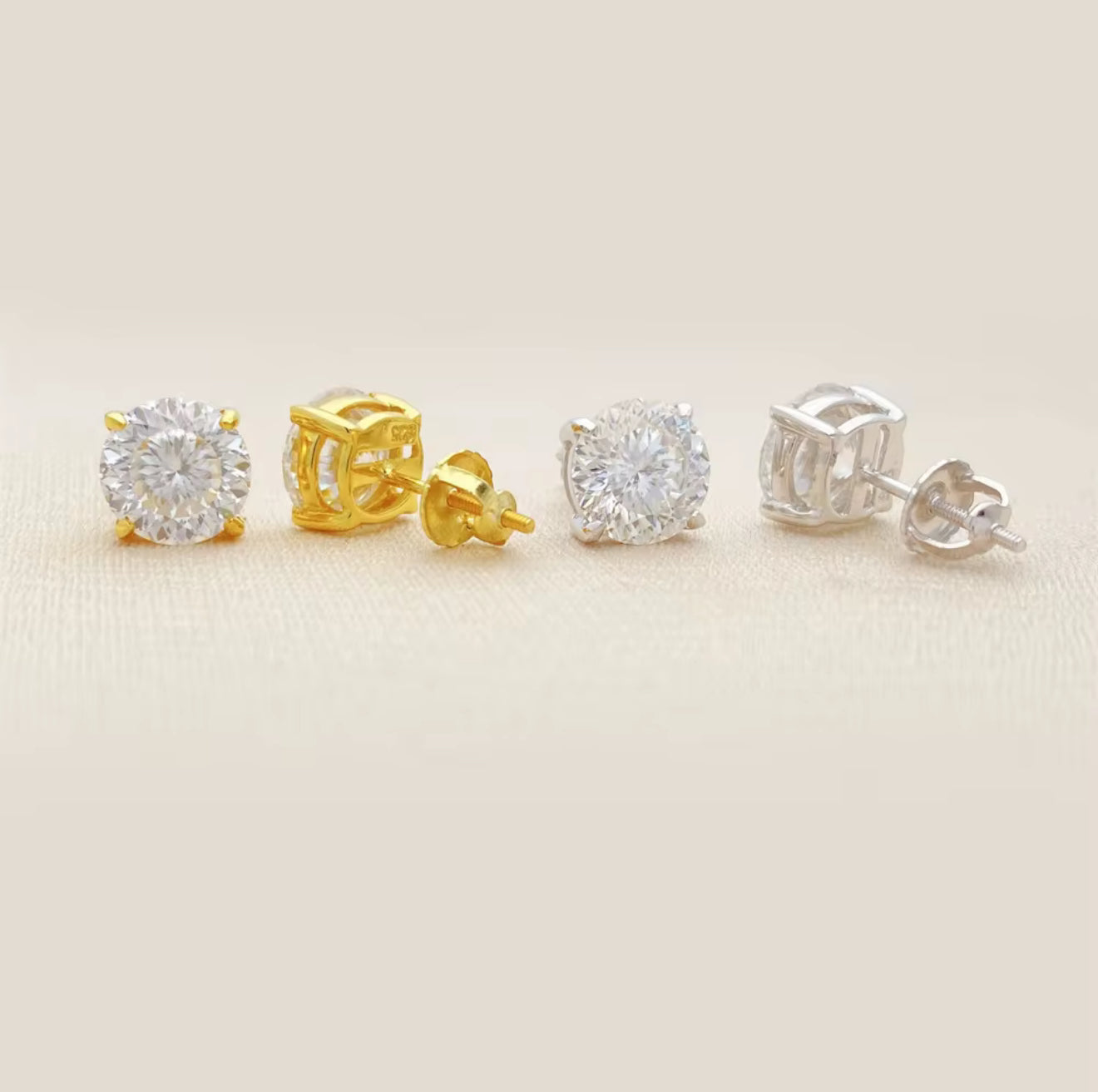 Moissanite Claw Set Earrings