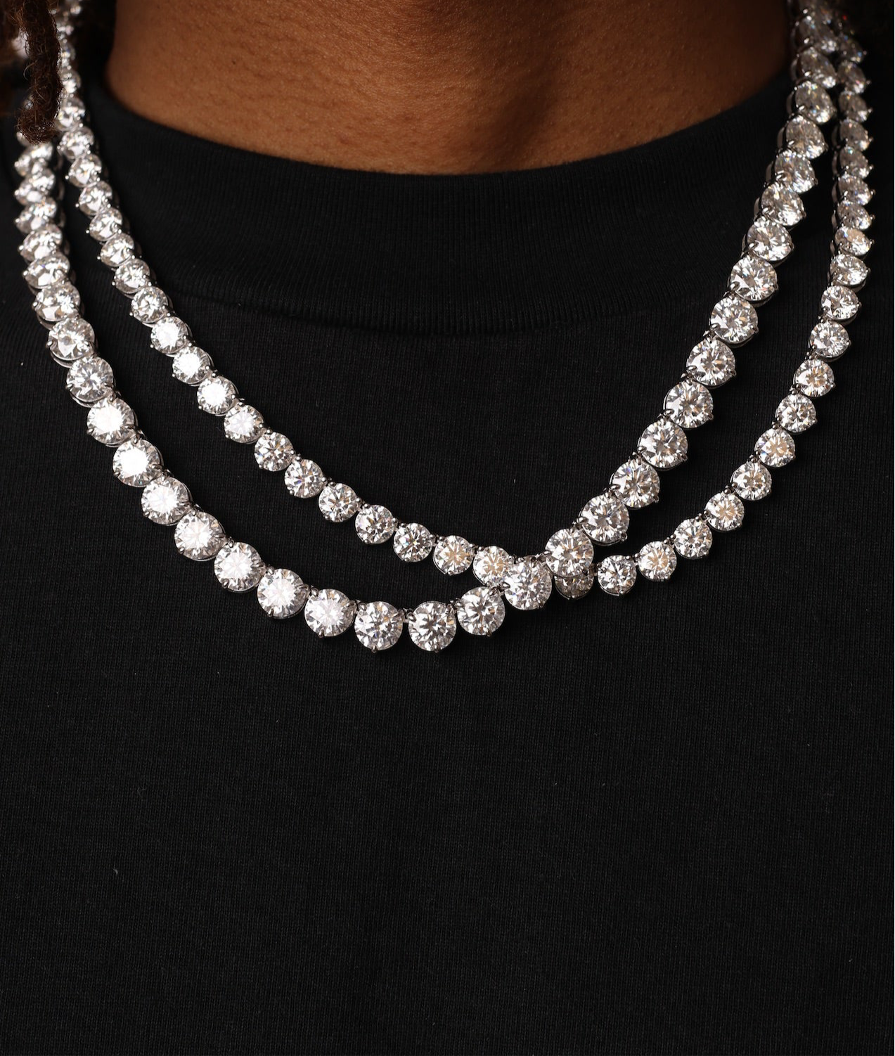 3 Prong Tennis Necklace