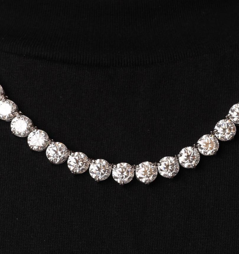 3 Prong Lab Diamond Tennis Necklace