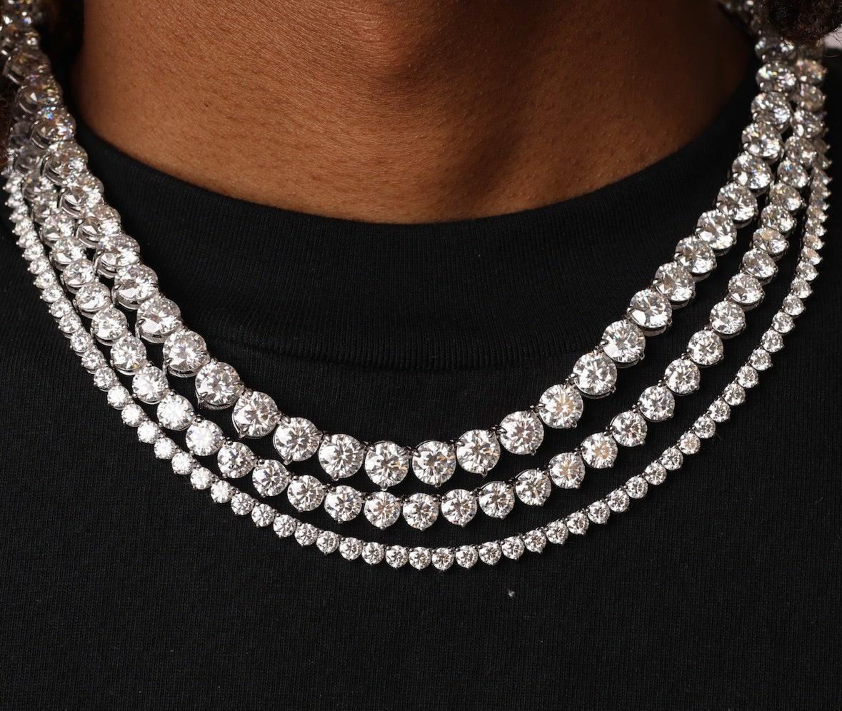 3 Prong Moissanite Tennis Necklace