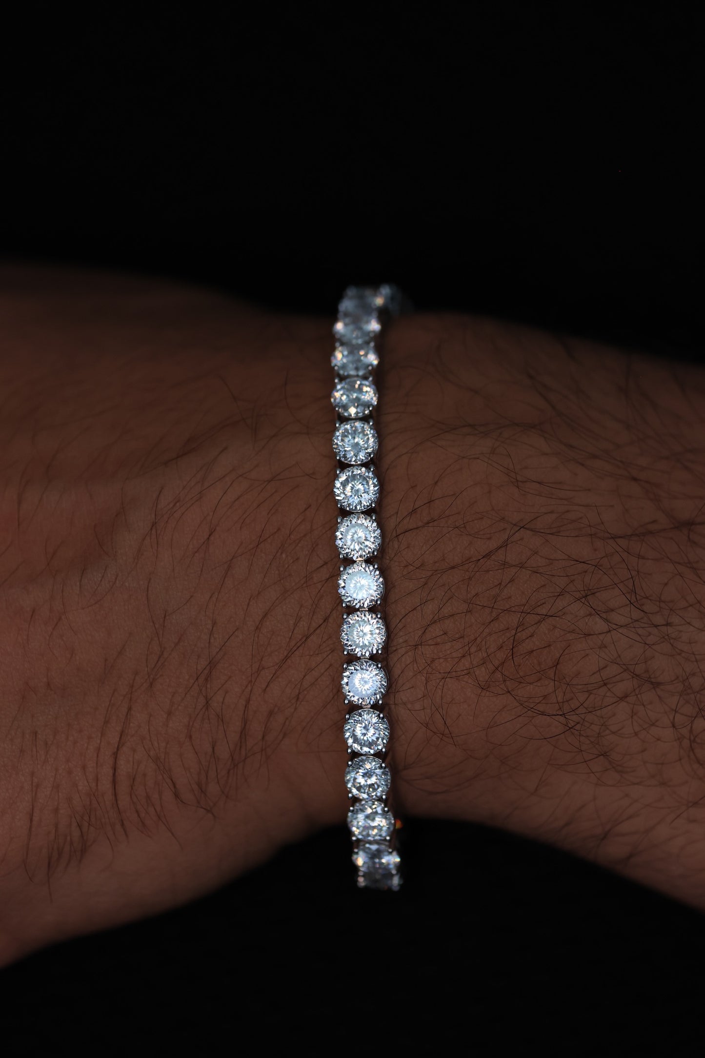 Portuguese Cut Moissanite Tennis Necklace