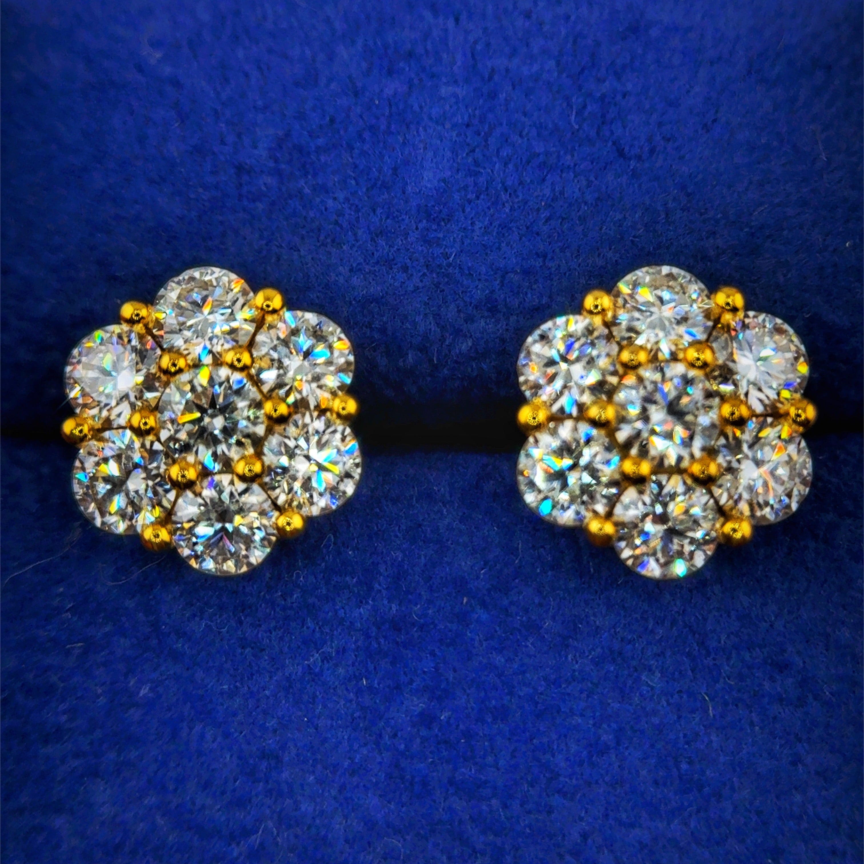 Moissanite Blooming Flower Earrings