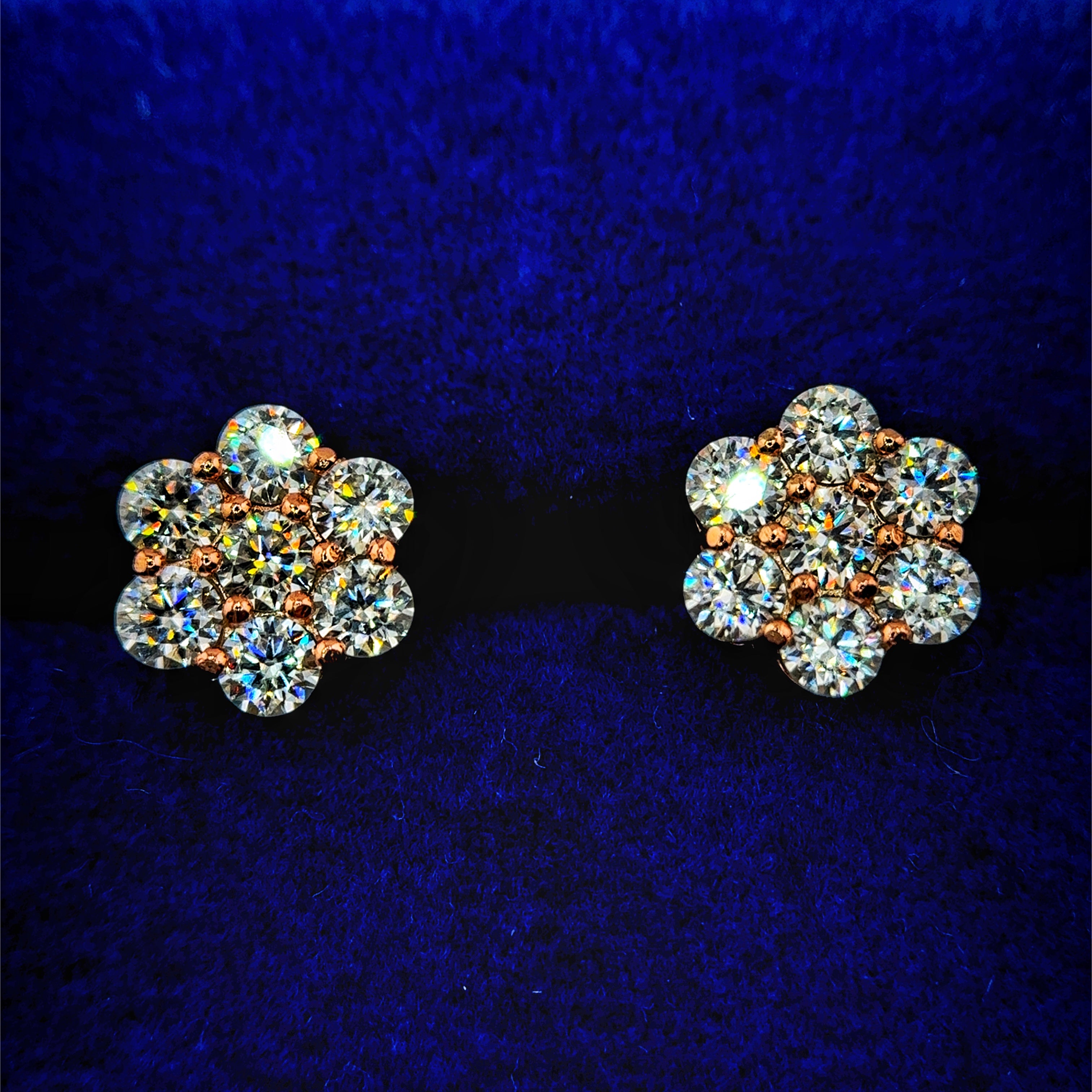 Moissanite Blooming Flower Earrings