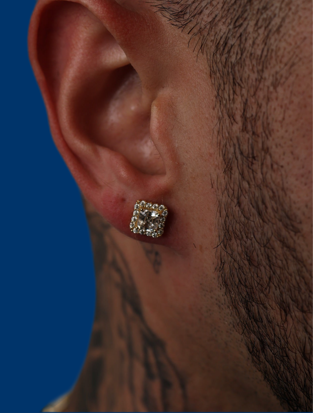 Asscher Halo Earrings