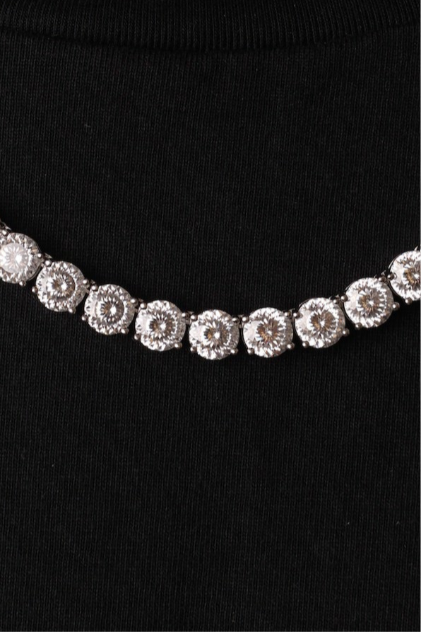 Portuguese Cut Moissanite Tennis Necklace