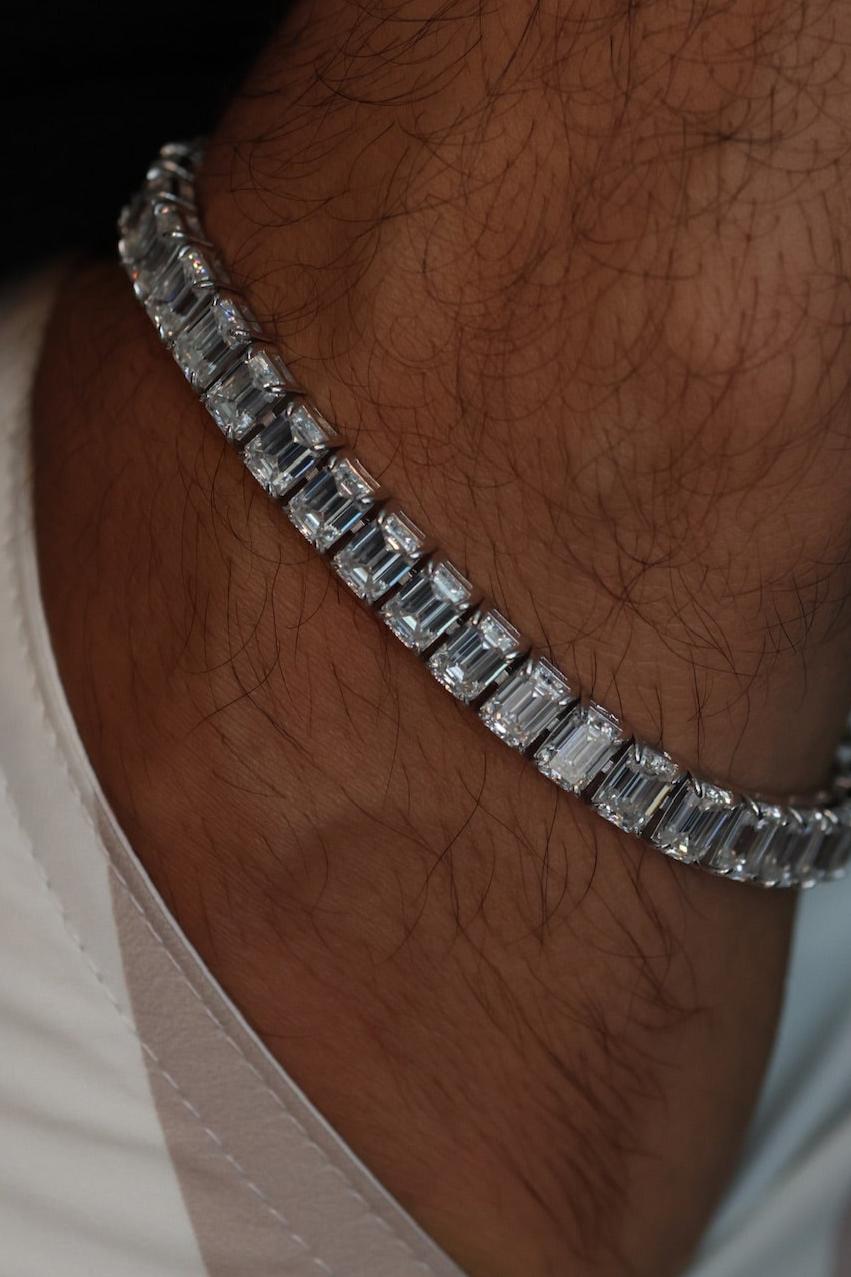 Emerald Cut Lab Diamond Bracelet
