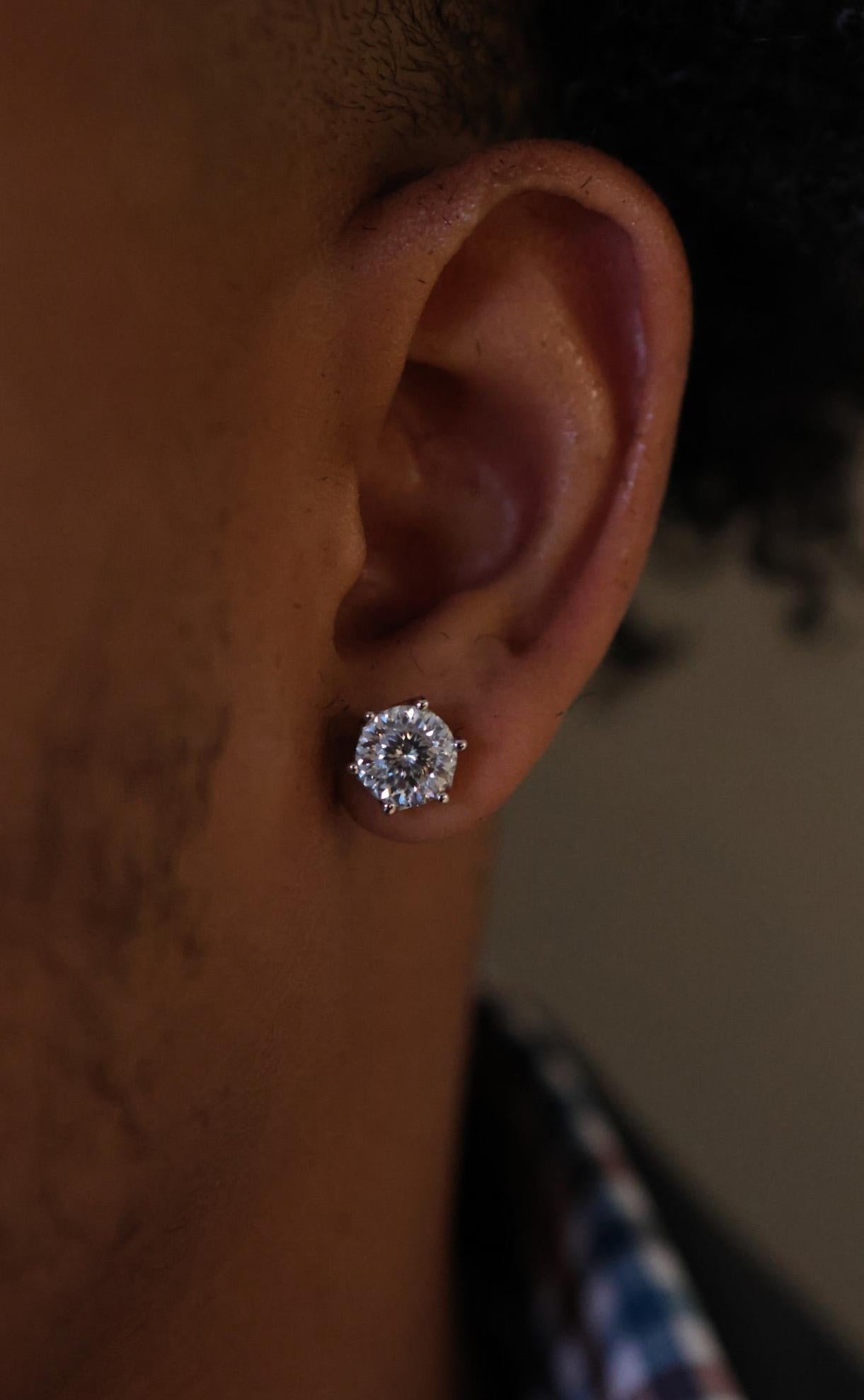 Lab-Grown Diamond 6 Prong Portuguese Cut Earrings