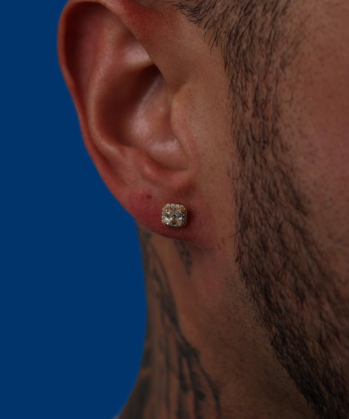 Lab-Grown Diamond Asscher Cut Halo Earrings