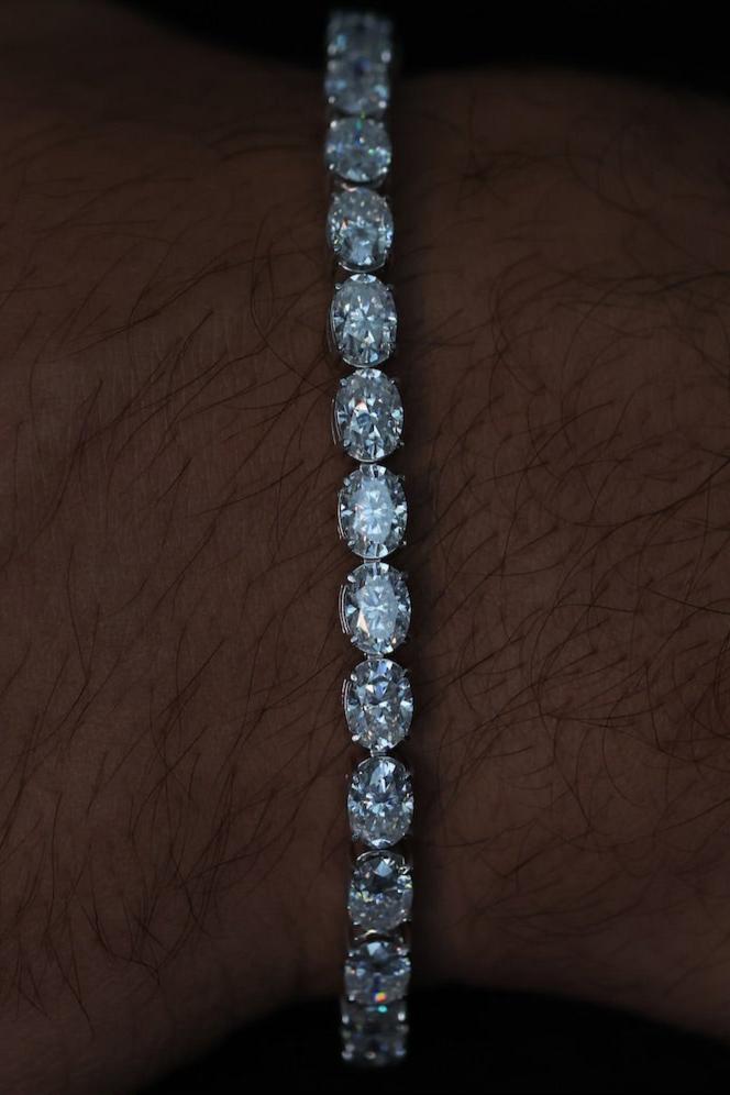 Oval Cut Lab Diamond Bracelet East-West