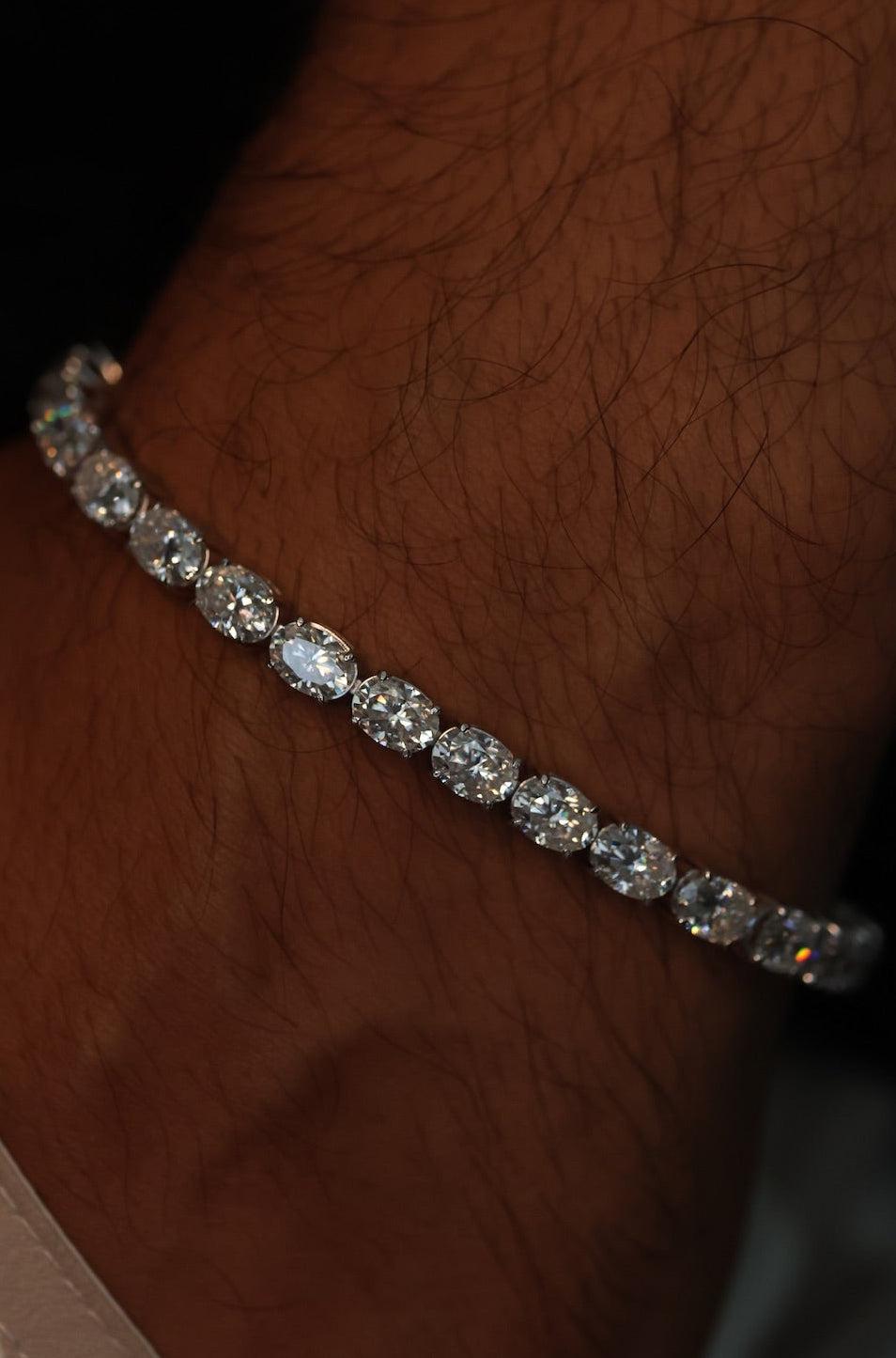 Oval Cut Lab Diamond Bracelet East-West