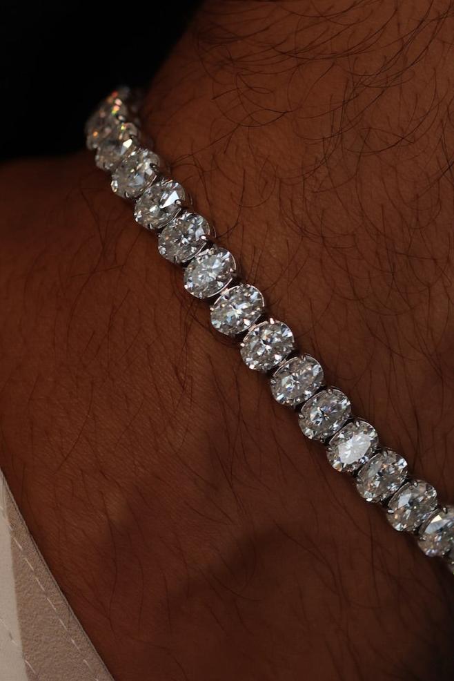 Oval Cut Moissanite Tennis Bracelet