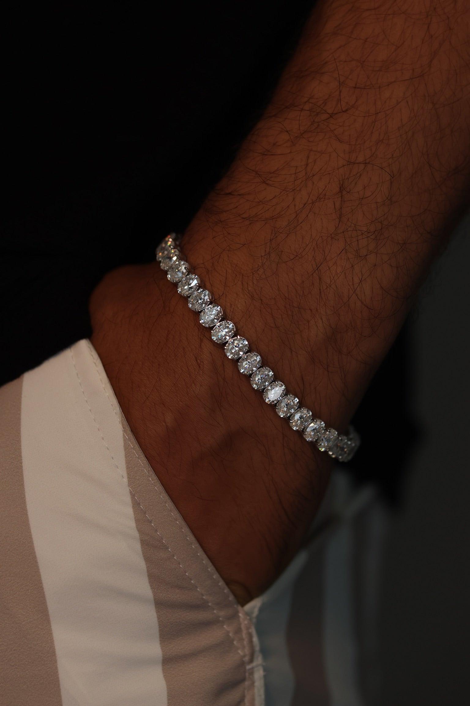 Oval Cut Lab Diamond Tennis Bracelet