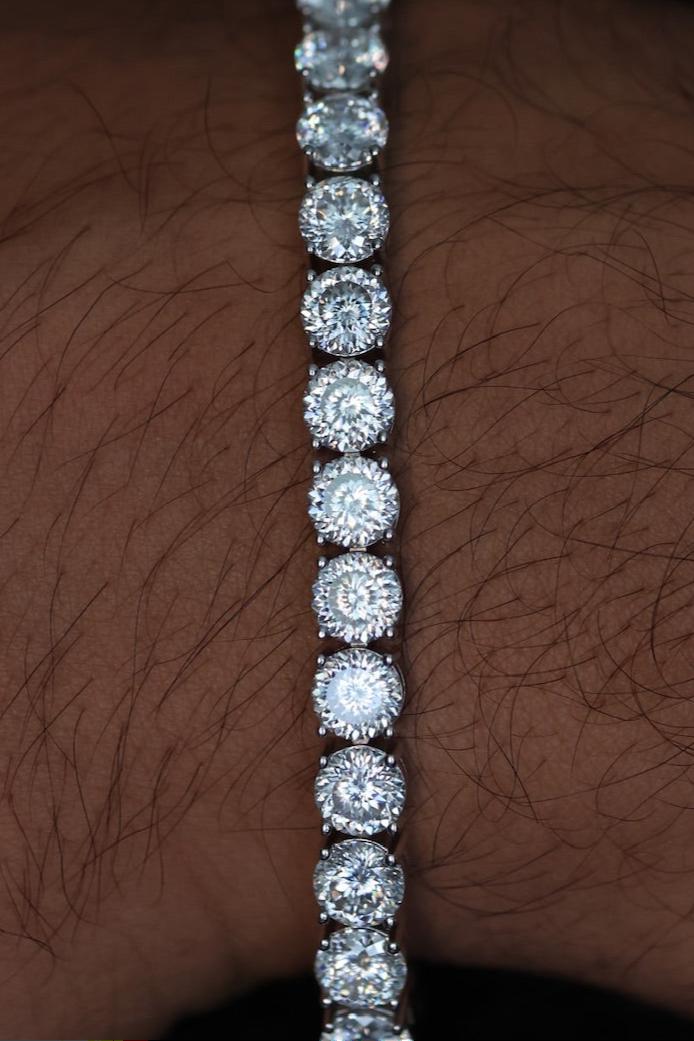 Portuguese Cut Lab Diamond Tennis Bracelet