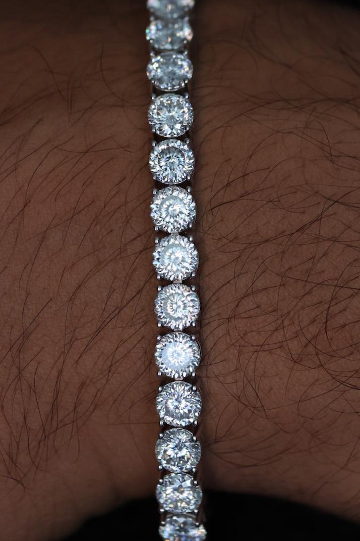 Portuguese Cut Moissanite Tennis Bracelet