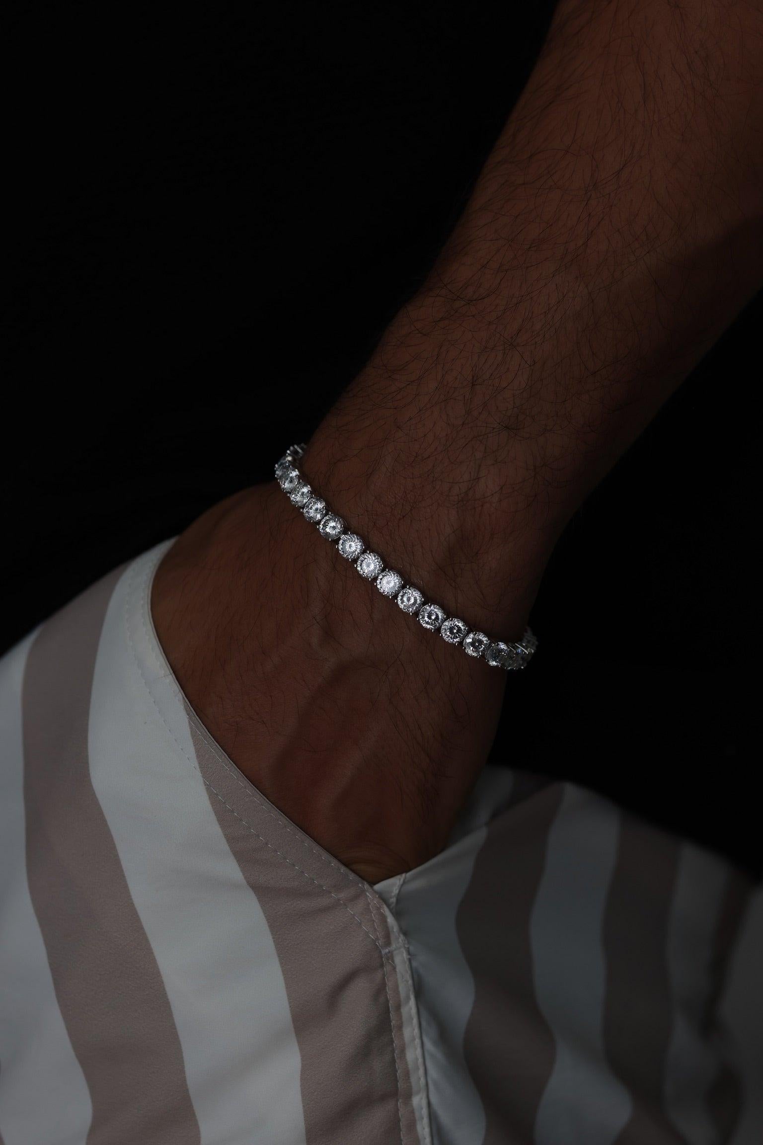 Portuguese Cut Lab Diamond Tennis Bracelet