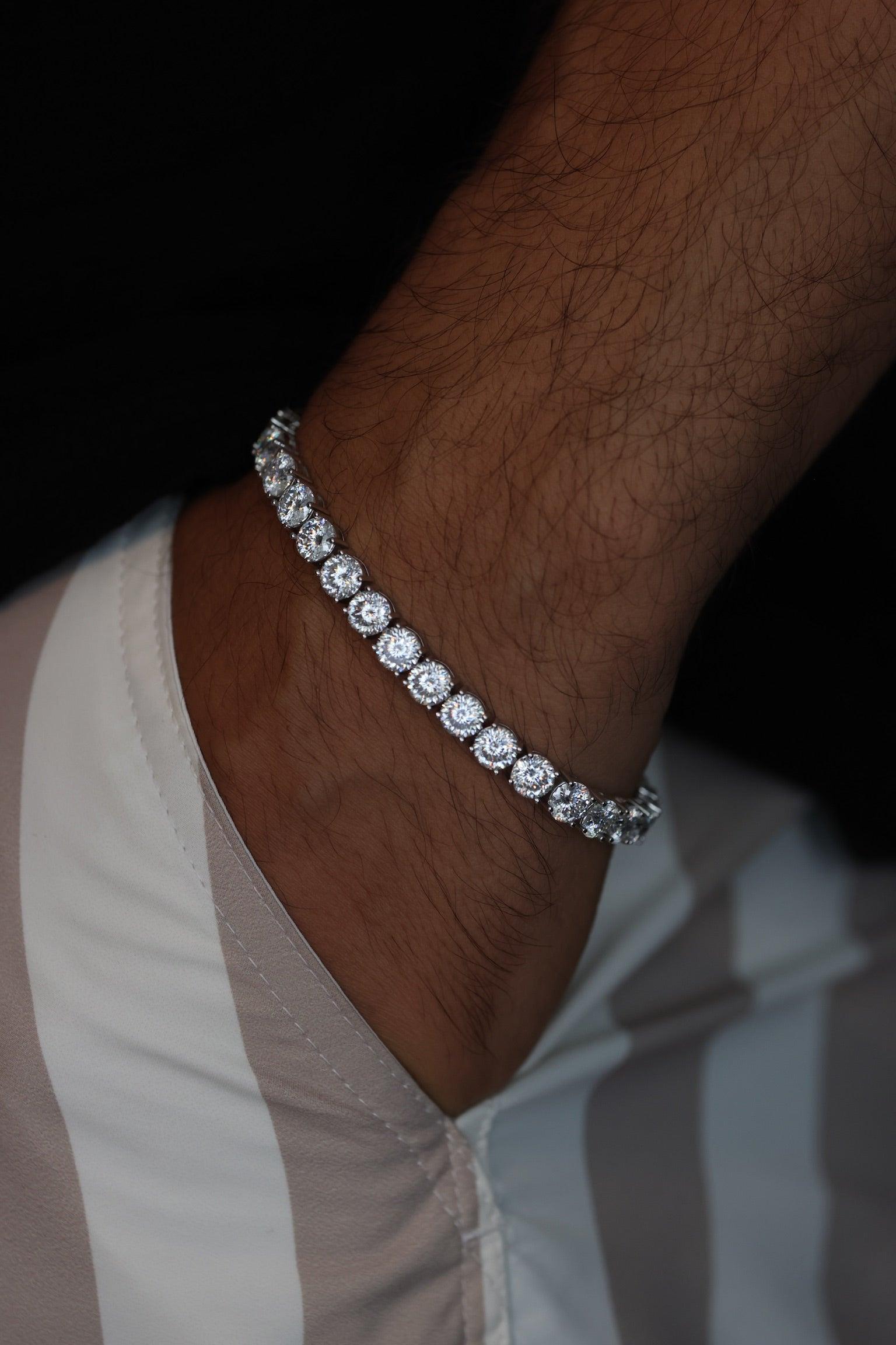 Portuguese Cut Moissanite Tennis Bracelet