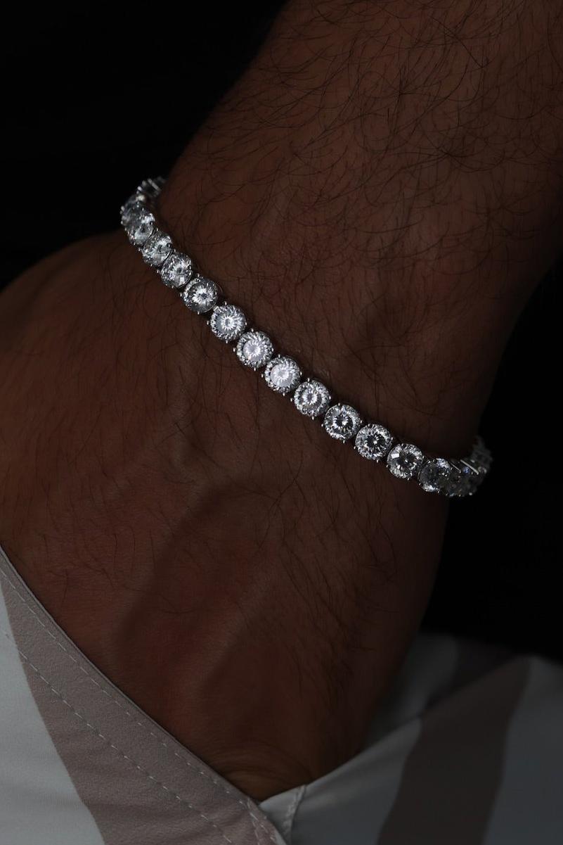 Portuguese Cut Moissanite Tennis Bracelet
