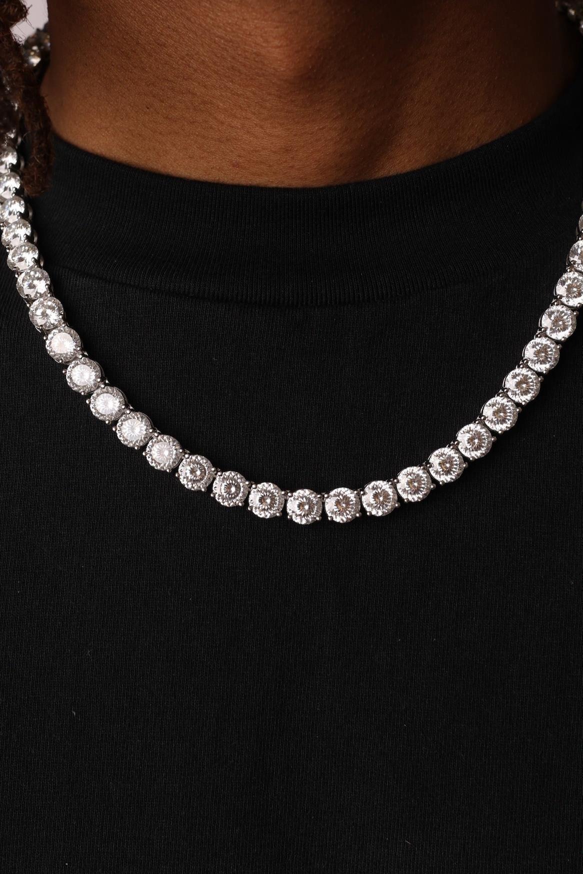 Portuguese Cut Lab Diamond Tennis Necklace