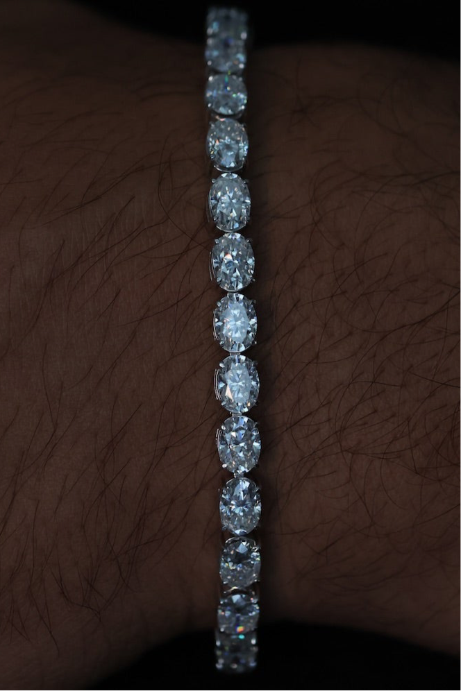 Moissanite Oval Bracelet East-West