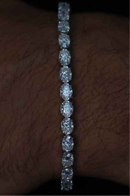 Moissanite Oval Bracelet East-West