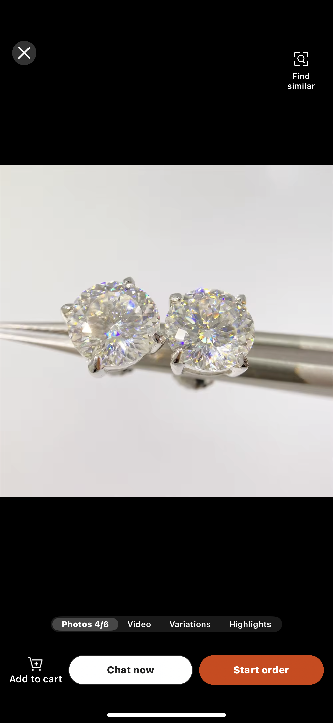 Moissanite Claw Set Earrings