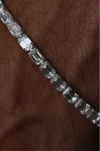 Moissanite Emerald Bracelet East-West