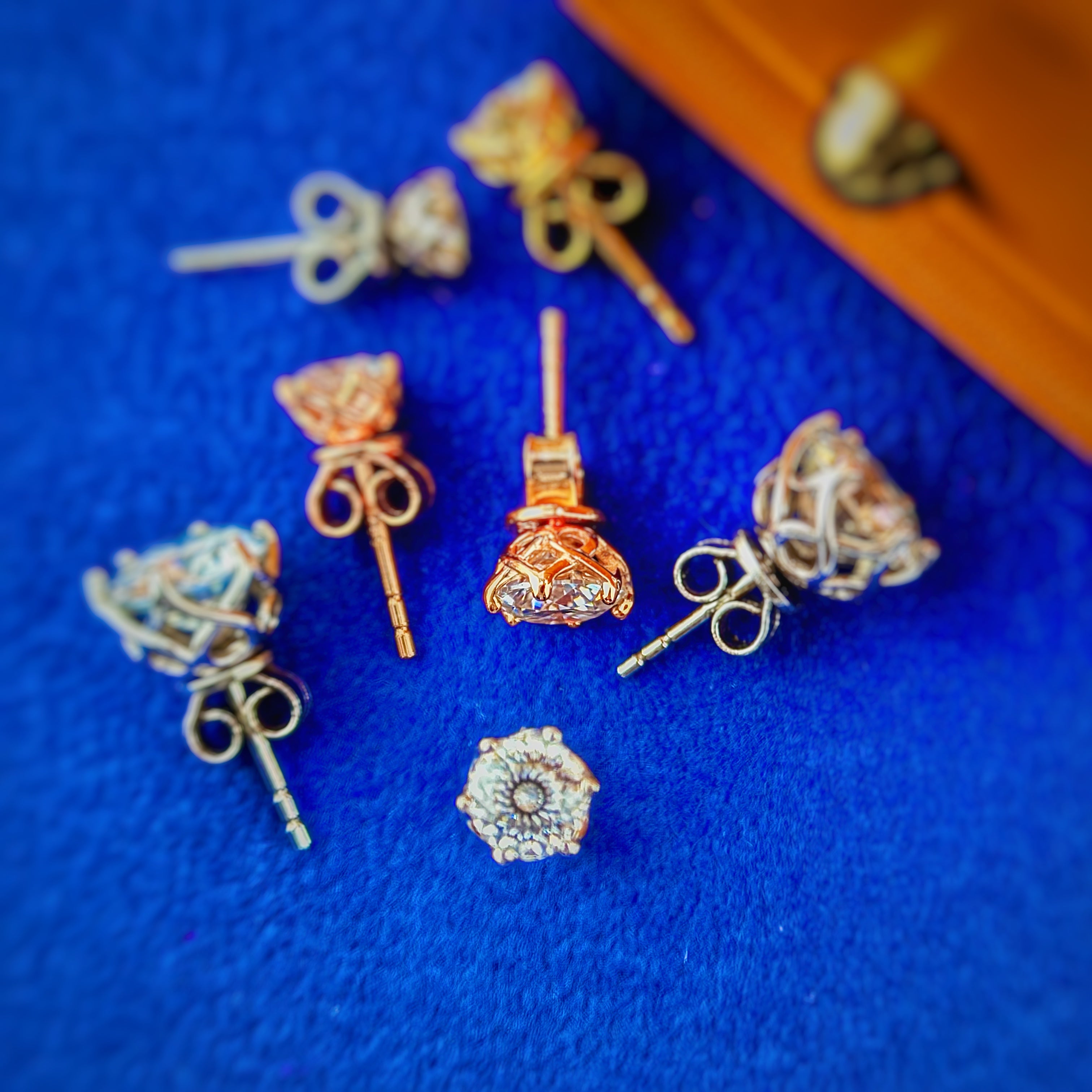 Lab-Grown Diamond 6 Prong Portuguese Cut Earrings