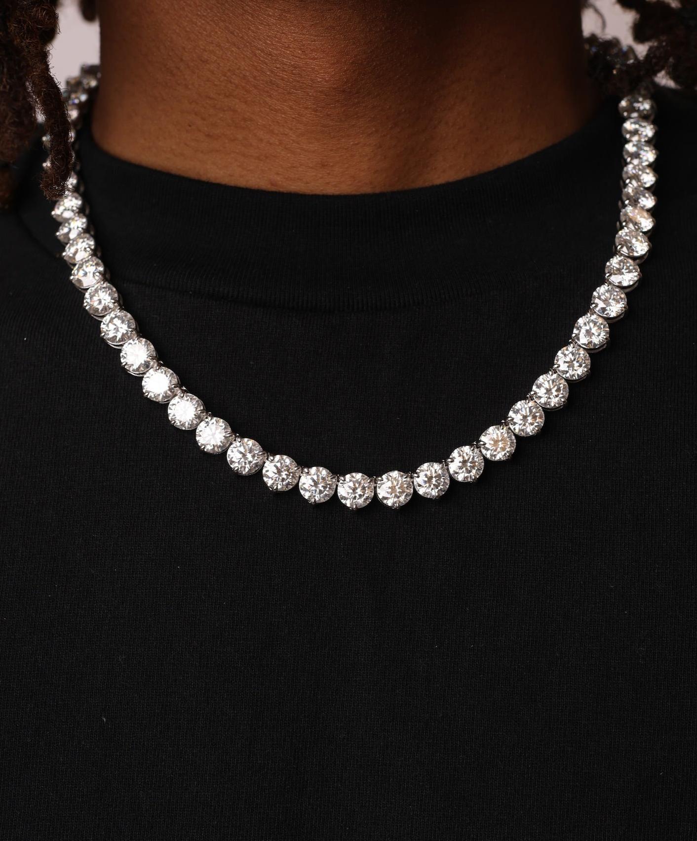 3 Prong Moissanite Tennis Necklace