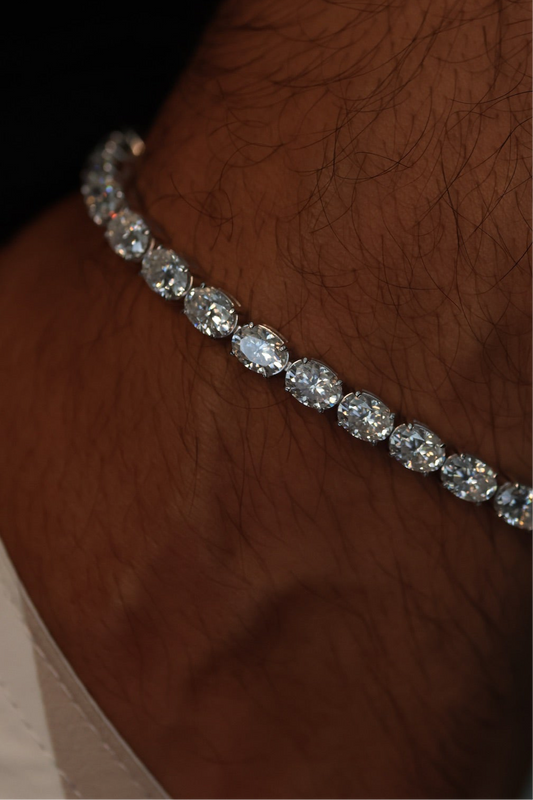 Moissanite Oval Bracelet East-West