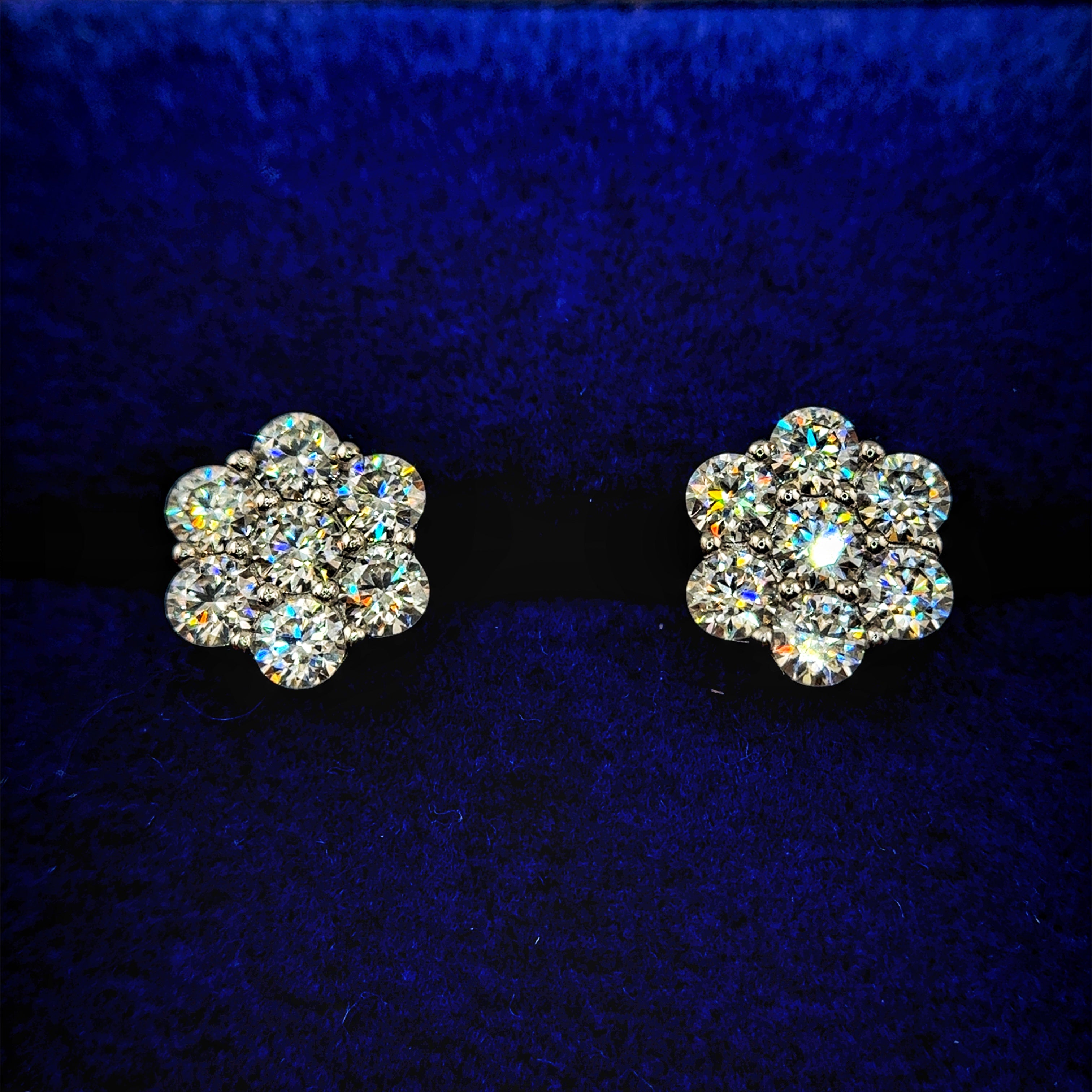 Moissanite Blooming Flower Earrings