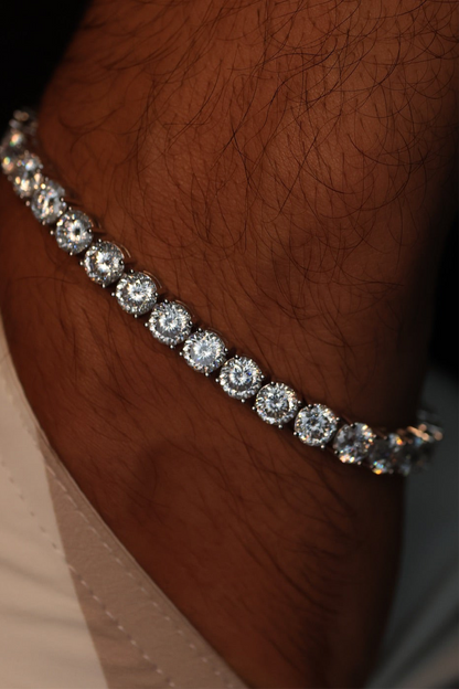 Portuguese Cut Moissanite Tennis Bracelet