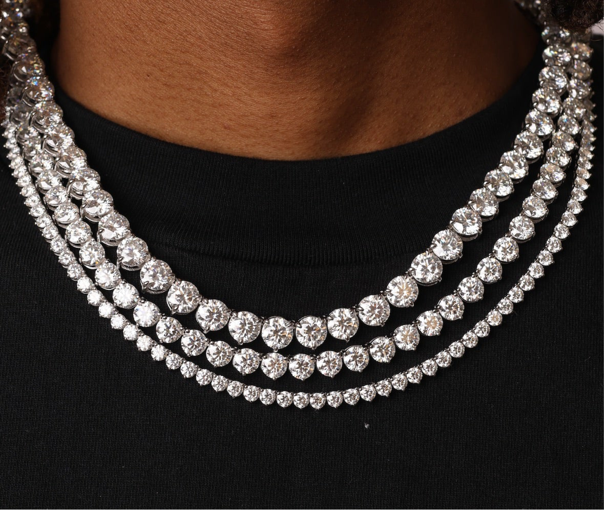3 Prong Tennis Necklace