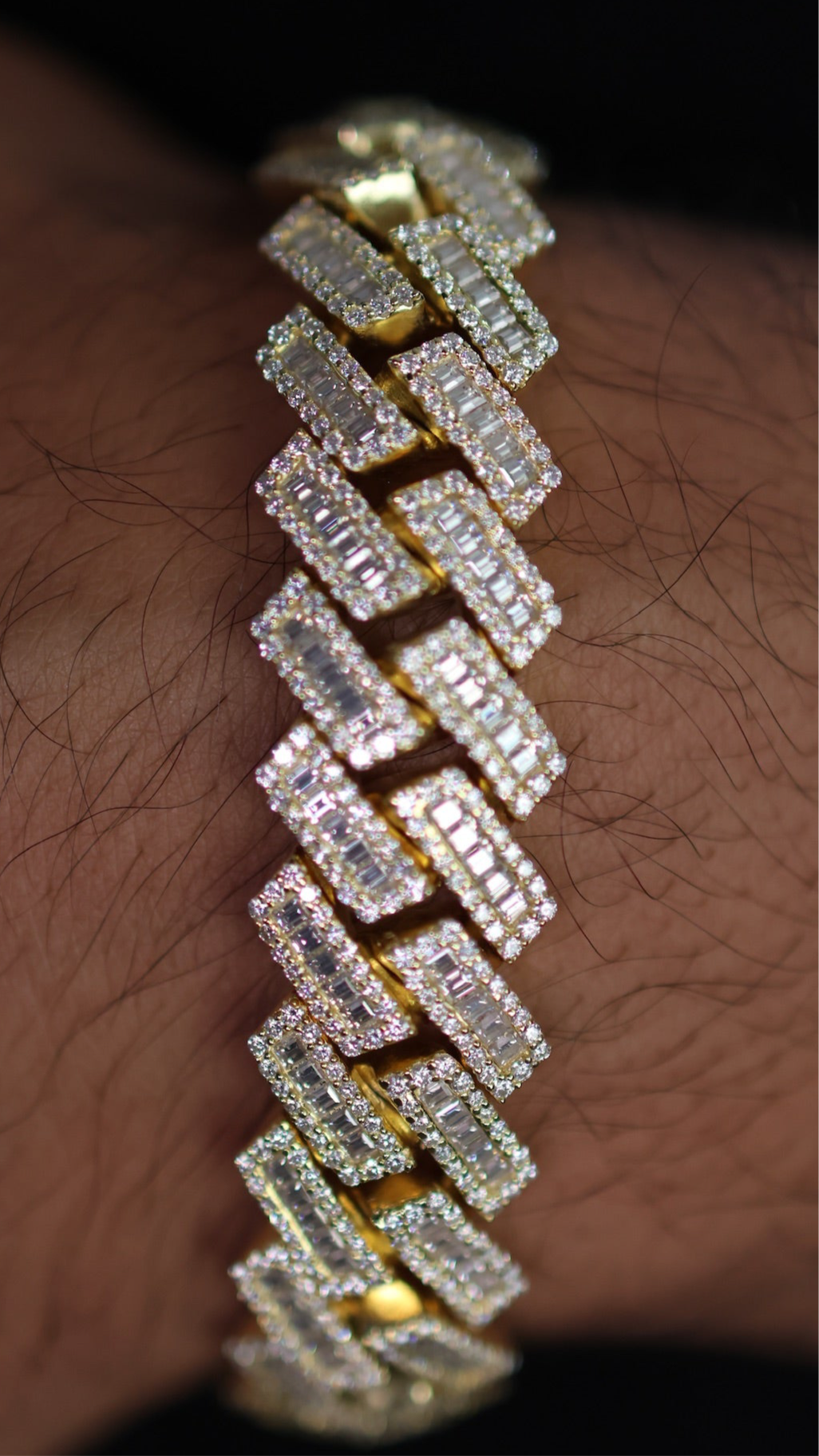 Baguette Halo Cuban Bracelet