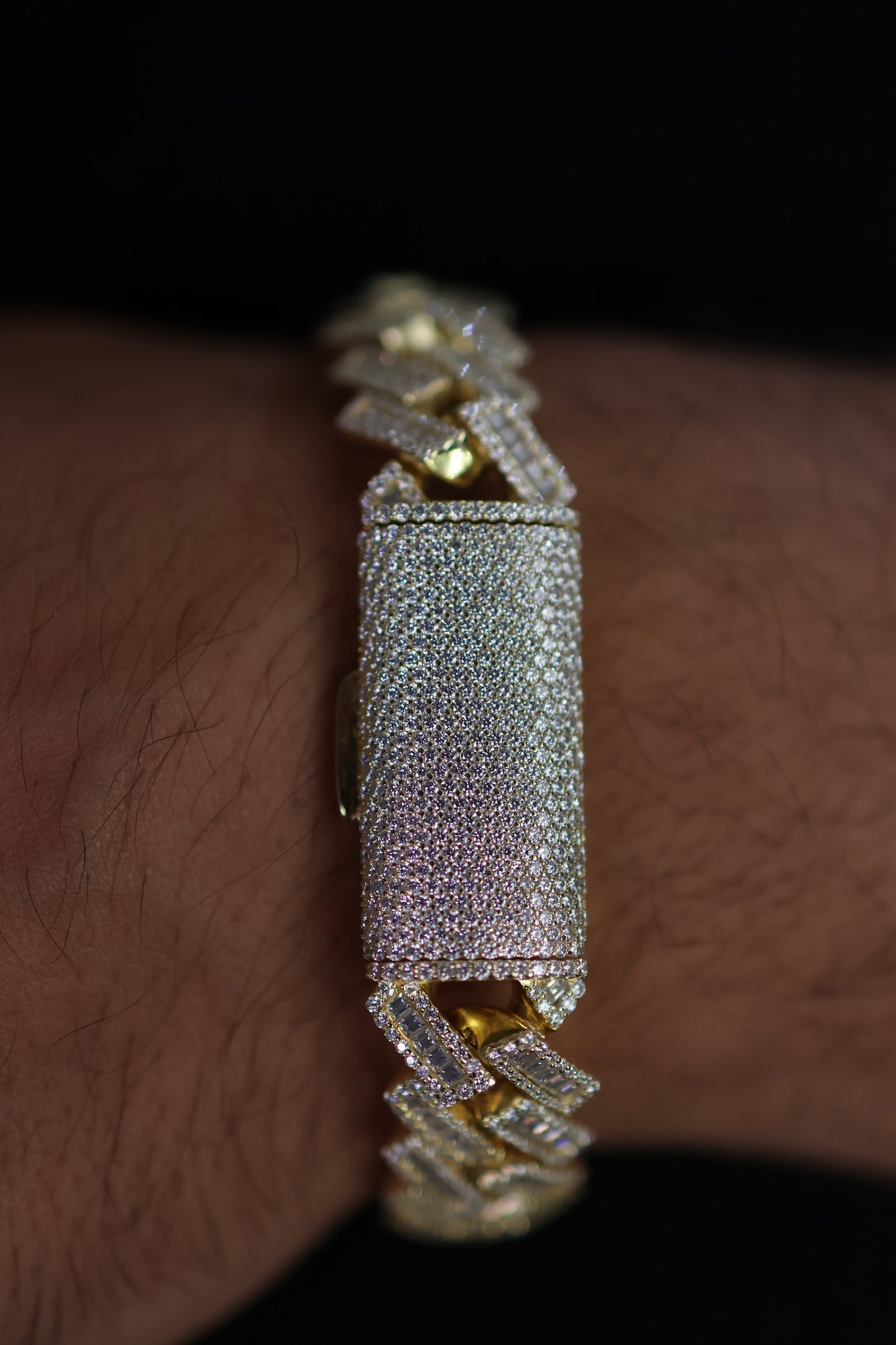 Baguette Halo Cuban Bracelet