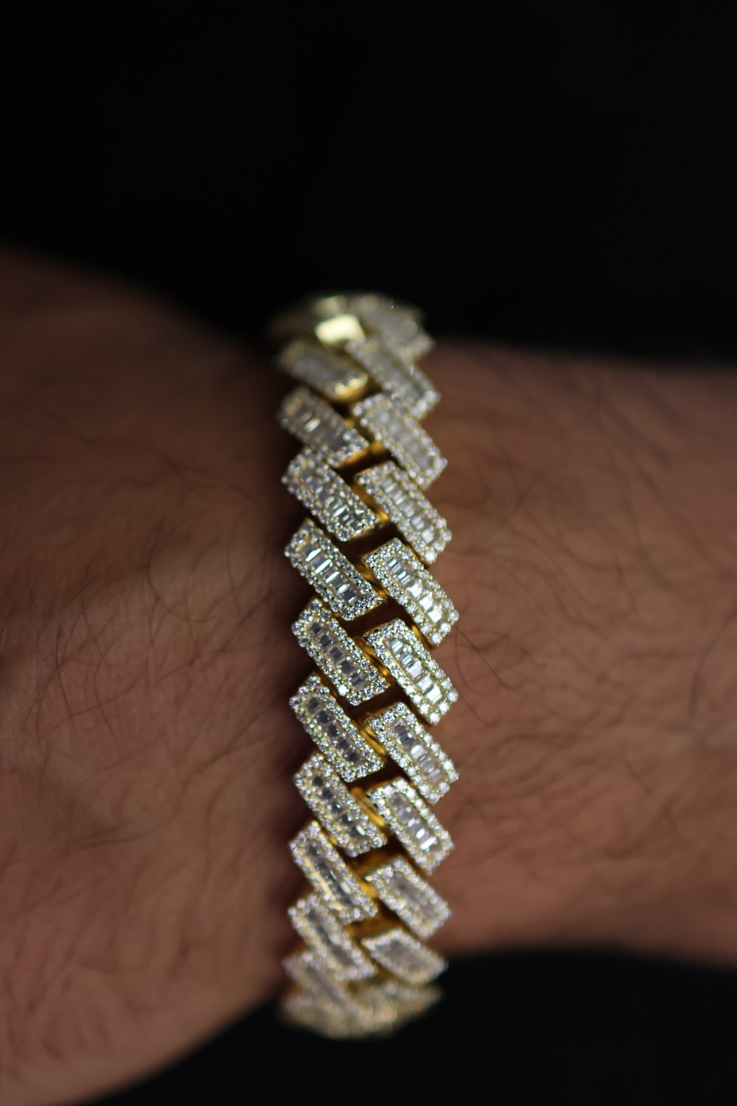 Baguette Halo Cuban Bracelet