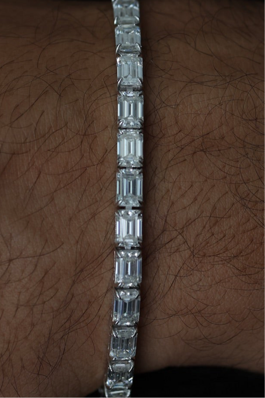 Moissanite Emerald Bracelet East-West