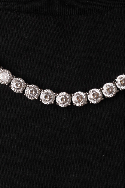 Portuguese Cut Moissanite Tennis Necklace