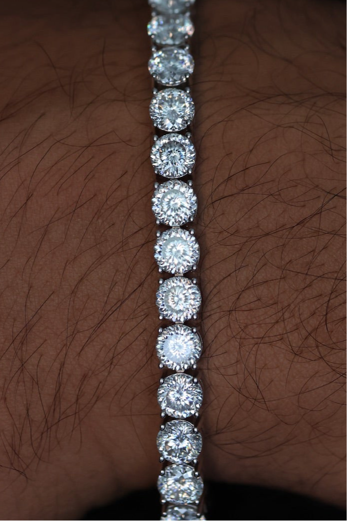 Portuguese Cut Moissanite Tennis Bracelet