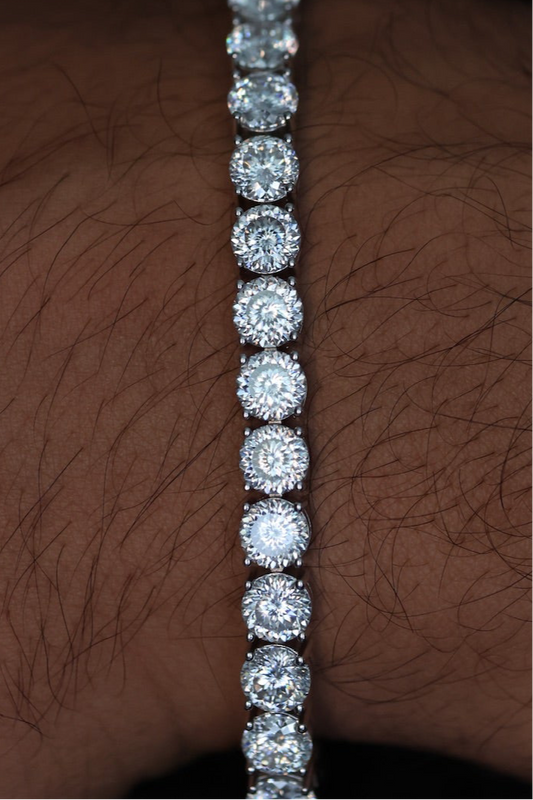 Portuguese Cut Moissanite Tennis Bracelet