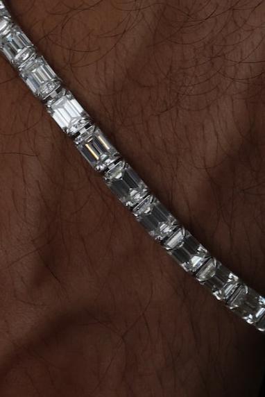 Emerald Cut Lab Diamond Bracelet East-West
