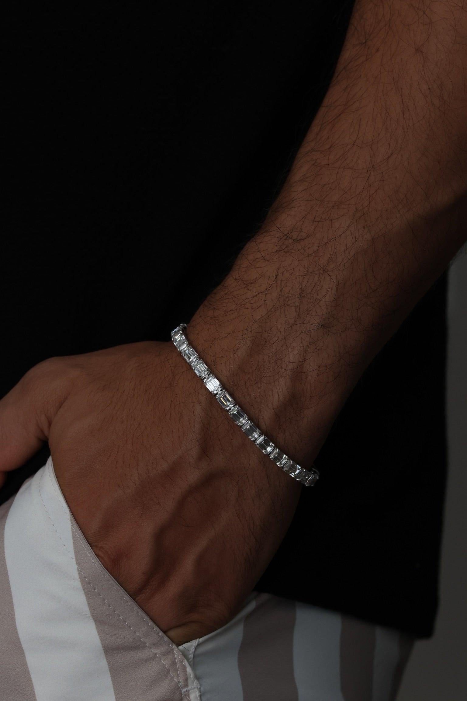 Emerald Cut Moissanite Bracelet East-West