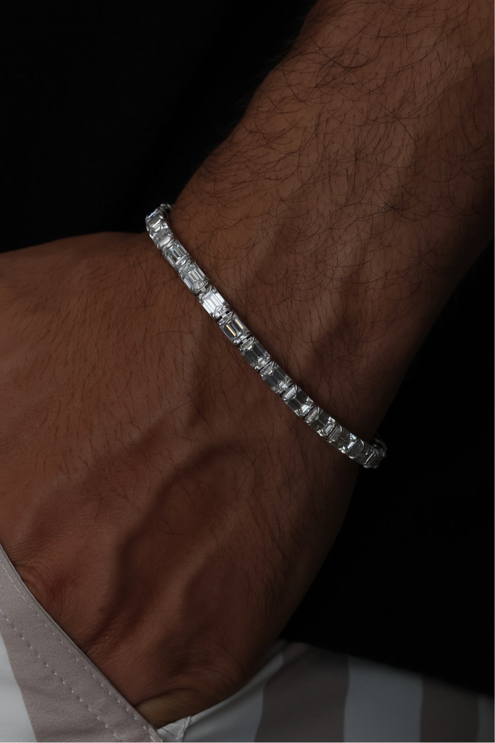 Moissanite Emerald Bracelet East-West