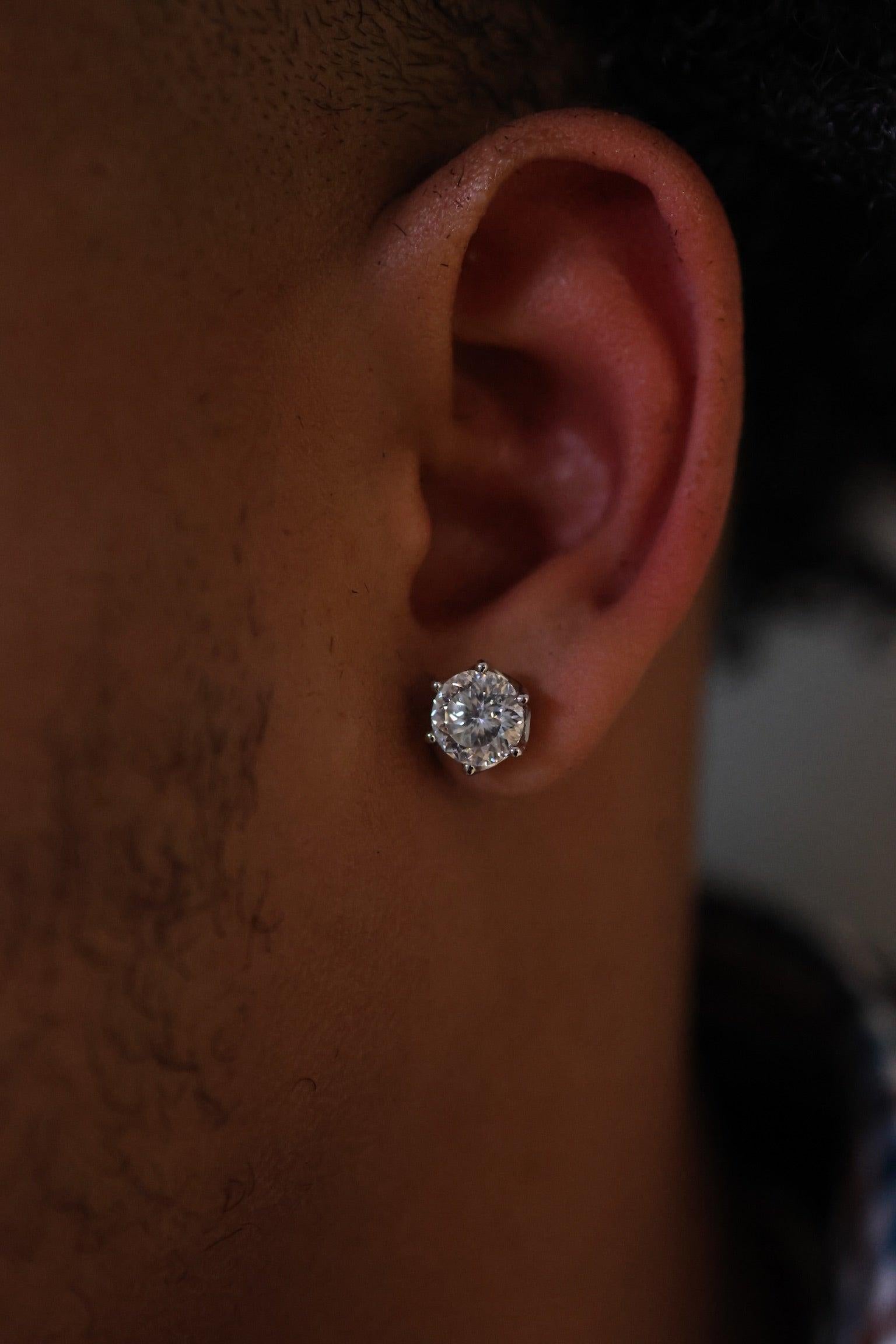 Moissanite 6 Prong Portuguese Cut Earrings