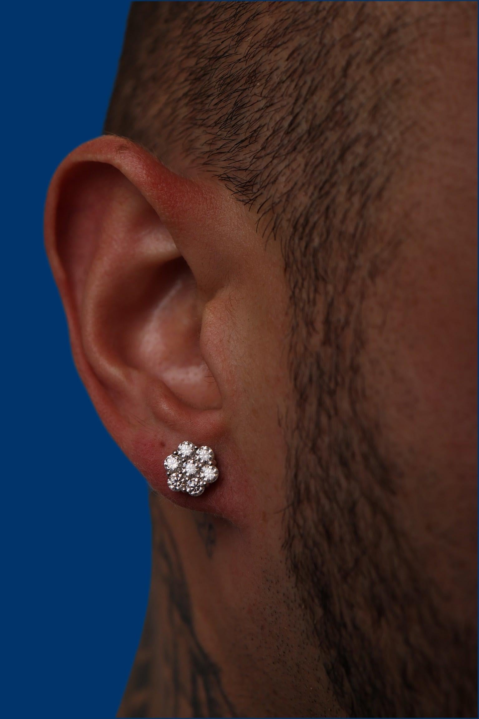Lab-Grown Diamond Blooming Flower Earrings