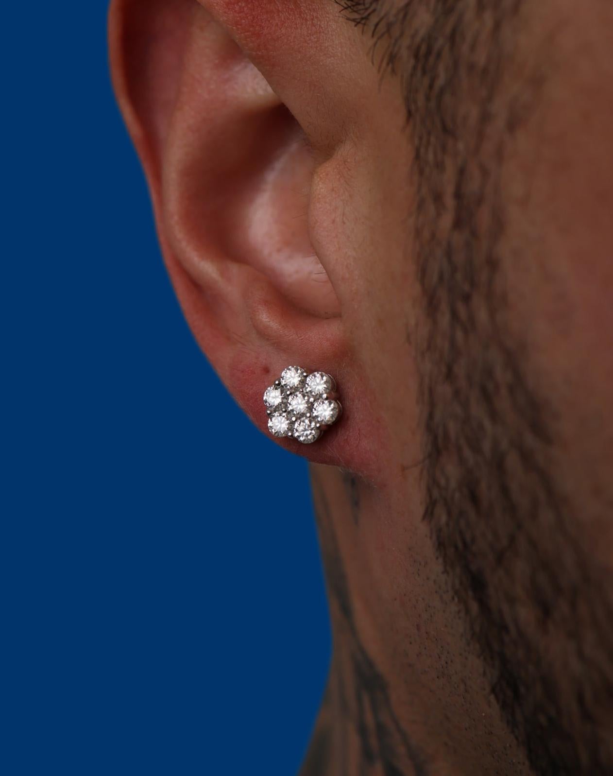 Lab-Grown Diamond Blooming Flower Earrings