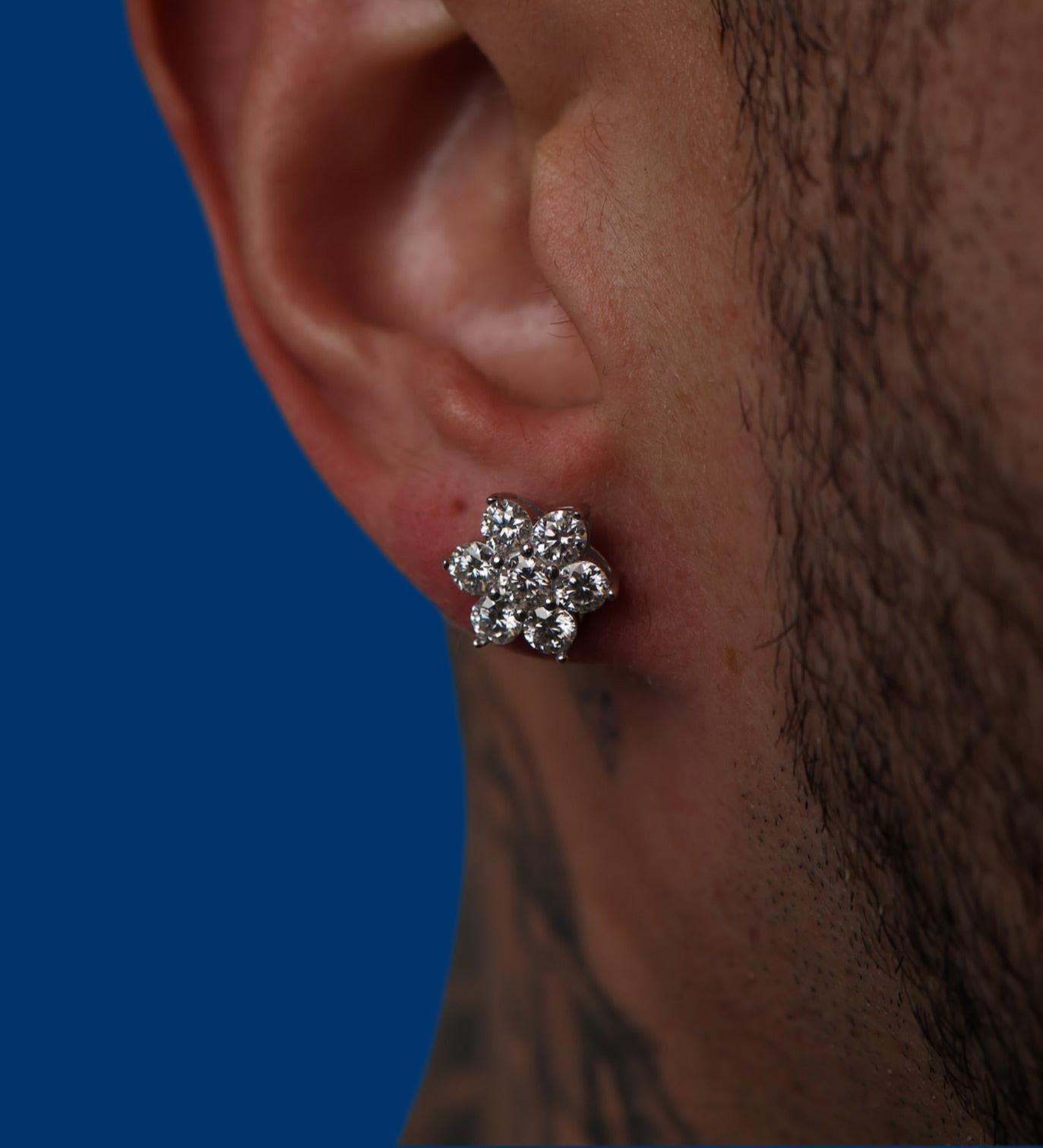Lab-Grown Diamond Floral Firework Earrings