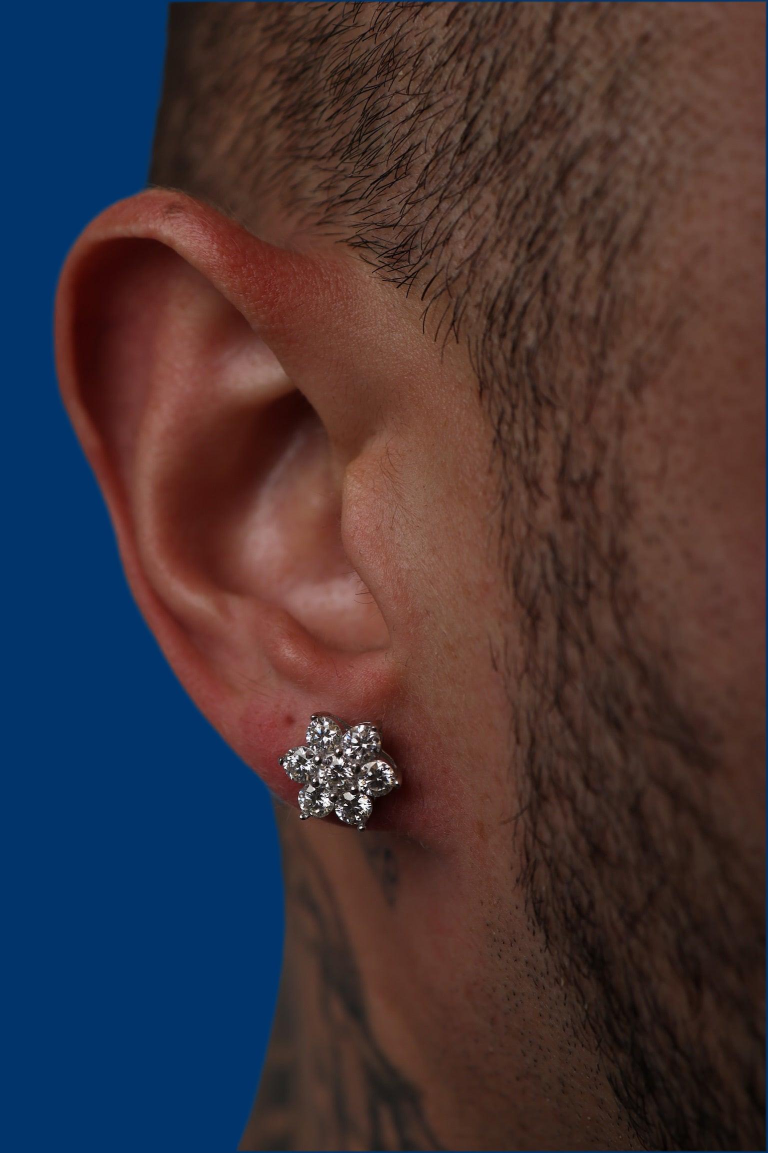 Moissanite Floral Firework Earrings