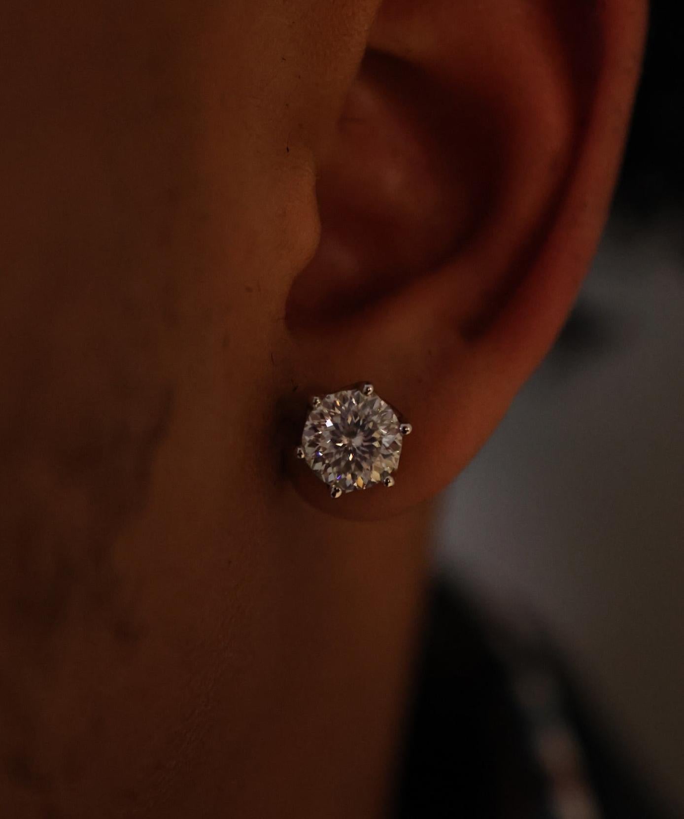 Lab-Grown Diamond 6 Prong Portuguese Cut Earrings