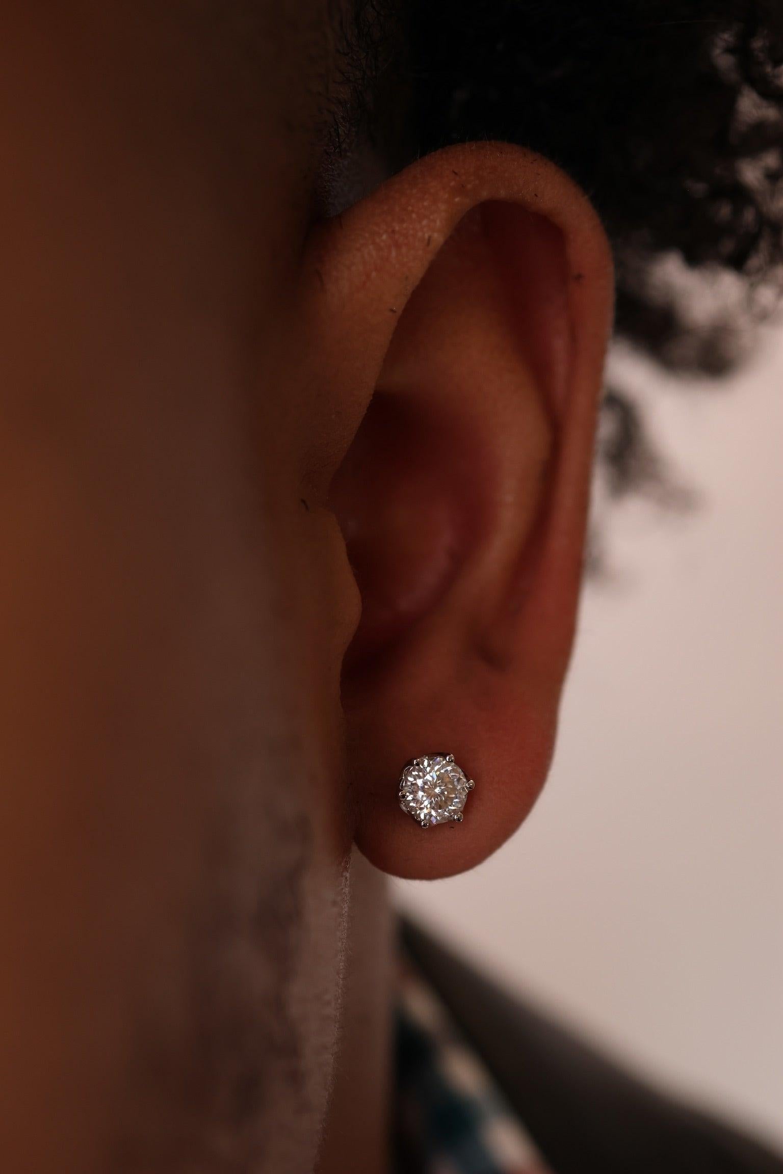 Lab-Grown Diamond 6 Prong Portuguese Cut Earrings