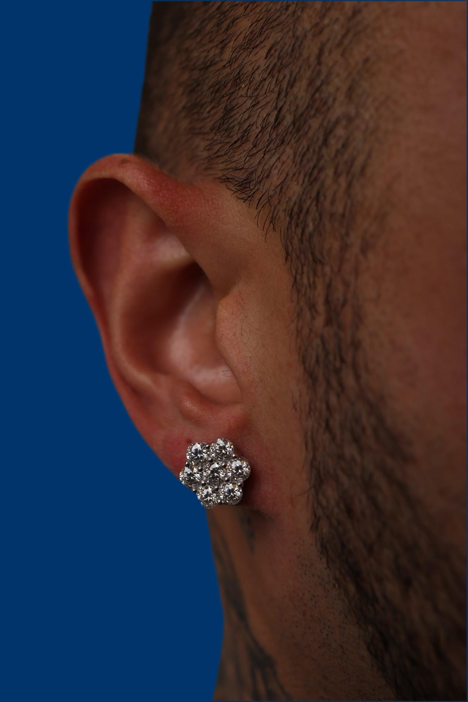 Moissanite Blooming Flower Earrings